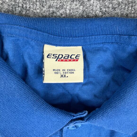 Espace Sport Polo Shirt Mens XL Blue Red White Colorblock Short Sleeve Casual - Picture 3 of 7